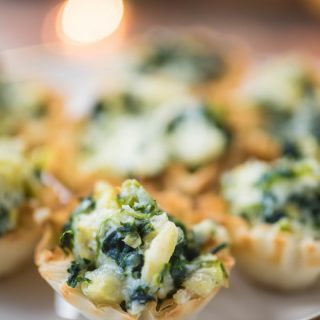 Spinach Artichoke Dip Appetizer Phyllo Cups - Holiday Appetizer Ideas