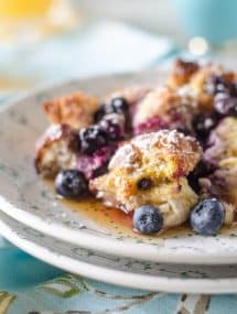 Overnight Blueberry French Toast Casserole | Go Go Go Gourmet @gogogogourmet