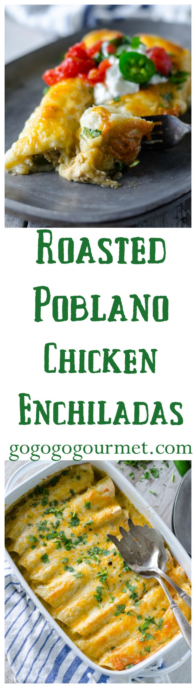 Roasted Poblano Chicken Enchiladas Go Go Go Gourmet