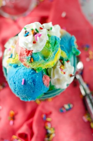 Rainbow Ice Cream - Vanilla Rainbow Ice Cream Recipe