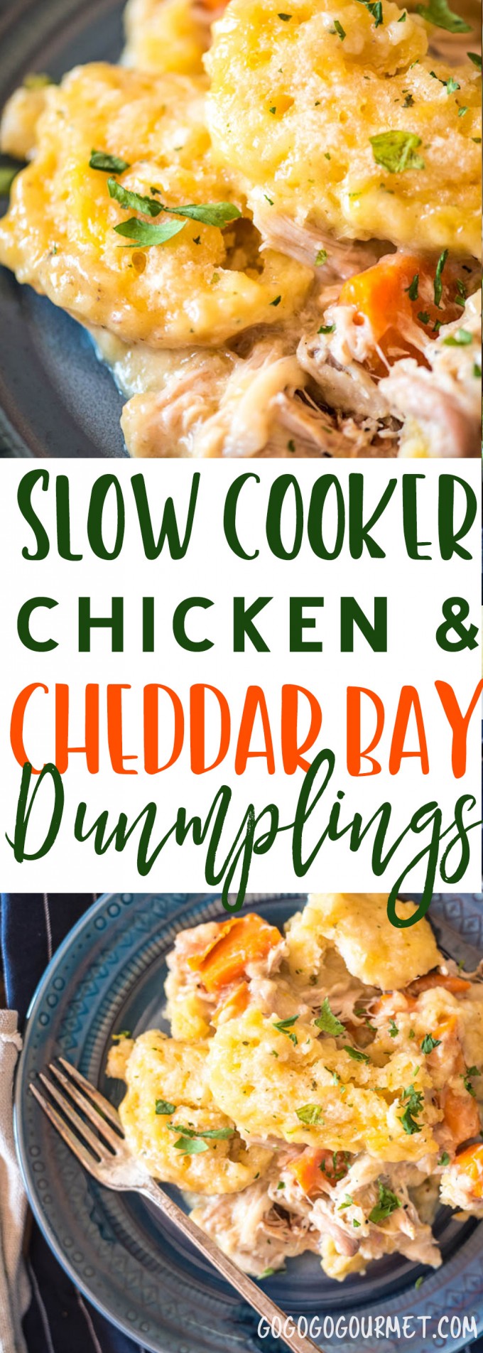 Slow Cooker Chicken and Dumplings (Cheddar Bay Biscuits) Go Go Go Gourmet