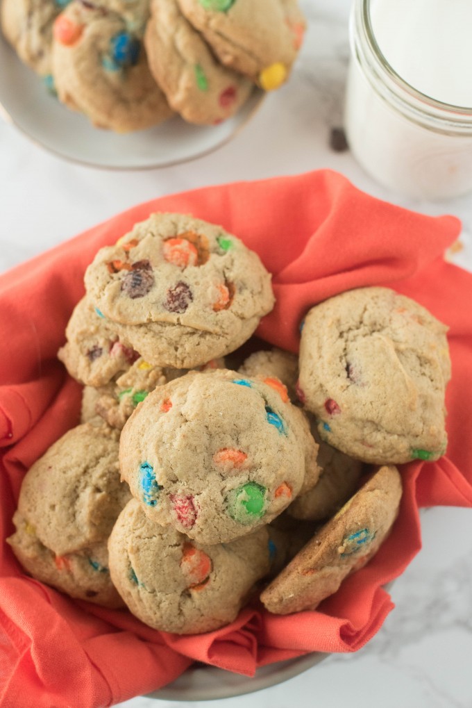 Chewy M&M Chocolate Chip Cookies
