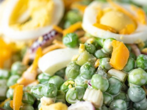 Summer egg salad with basil & peas recipe